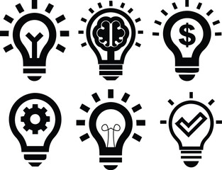 Creative Light Bulb Icons Set