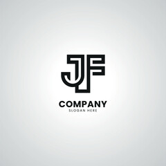 Obraz premium Abstract Initial Letter JF FJ Modern Minimal Unique Logo Design Vector.