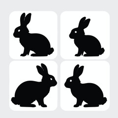 bunny silhouette design vector 