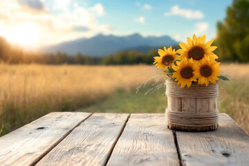a field of sunflowers under the blue sky,