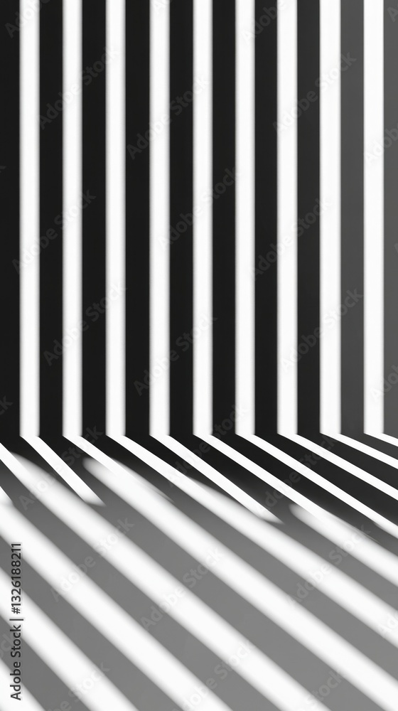Poster a minimalist interior design concept featuring a simple room with prominent vertical lines, ideal fo