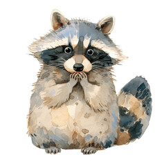 Cute raccoon illustration wildlife art digital artwork playful environment close-up view
