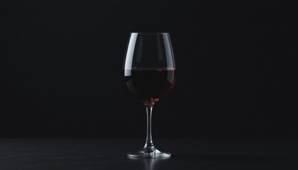 glass of red wine on dark background, creating elegant atmosphere