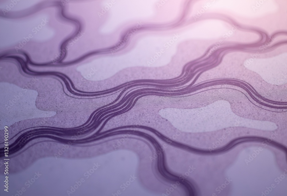 Poster abstract purple lines create a flowing pattern on a textured background