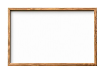 Obraz premium isolated transparent Background. Empty wooden frame with warm walnut finish, perfect for artwork display