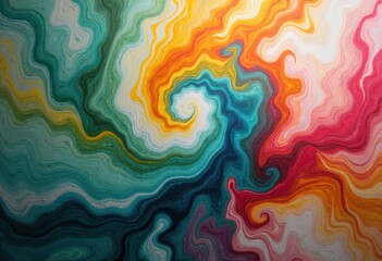 Fototapeta premium Vibrant abstract swirl pattern with colorful waves and fluid shapes