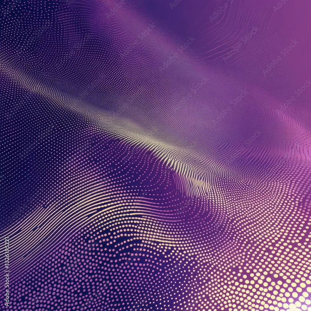 Poster Abstract Gradient Dot Grid Pattern on Purple Background for Modern Designs and Digital Arts 