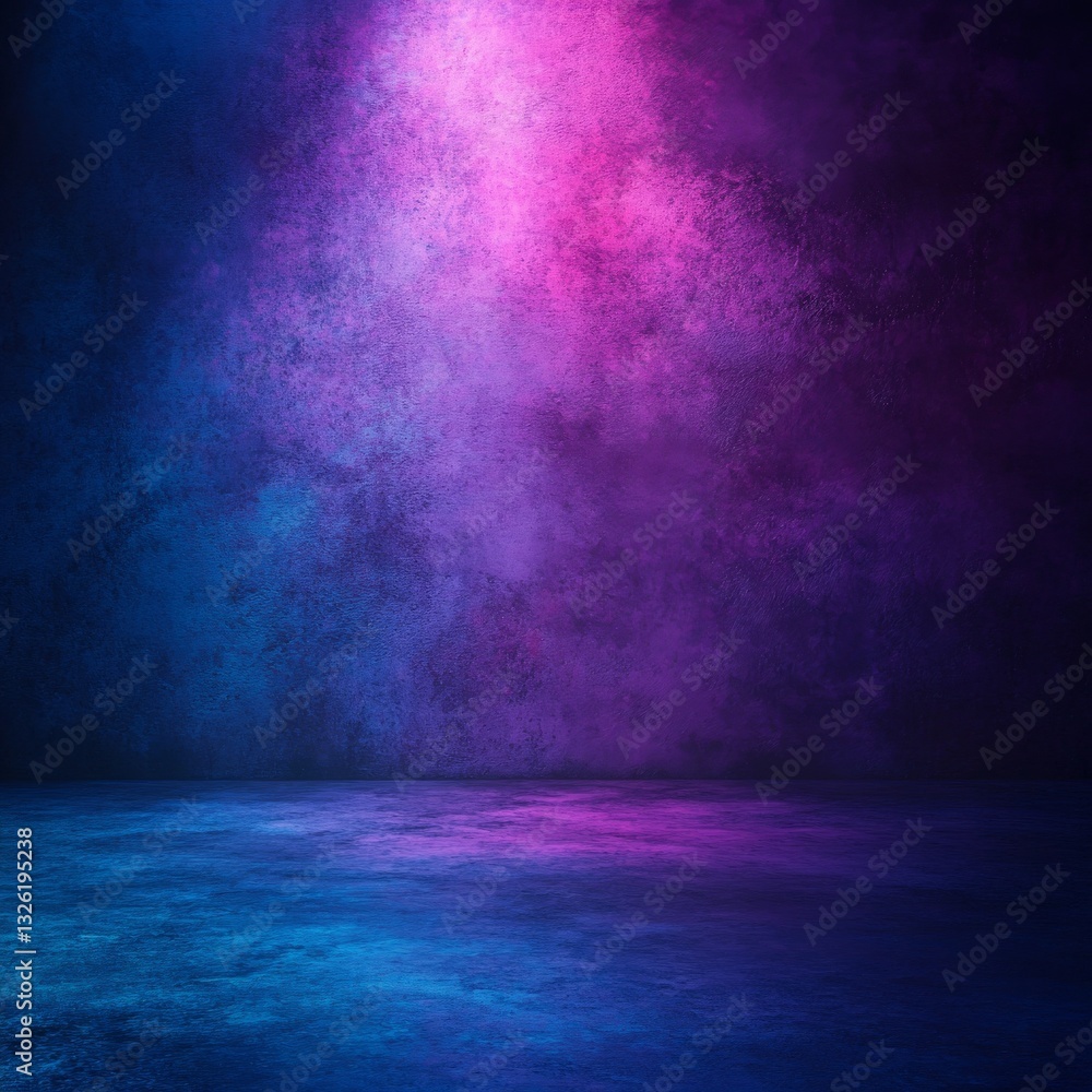 Aufkleber abstract grunge room with neon lighting: a moody background for product display or creative projects