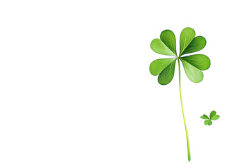 isolated transparent Background. vibrant green shamrock with glossy finish, symbolizing luck and nature