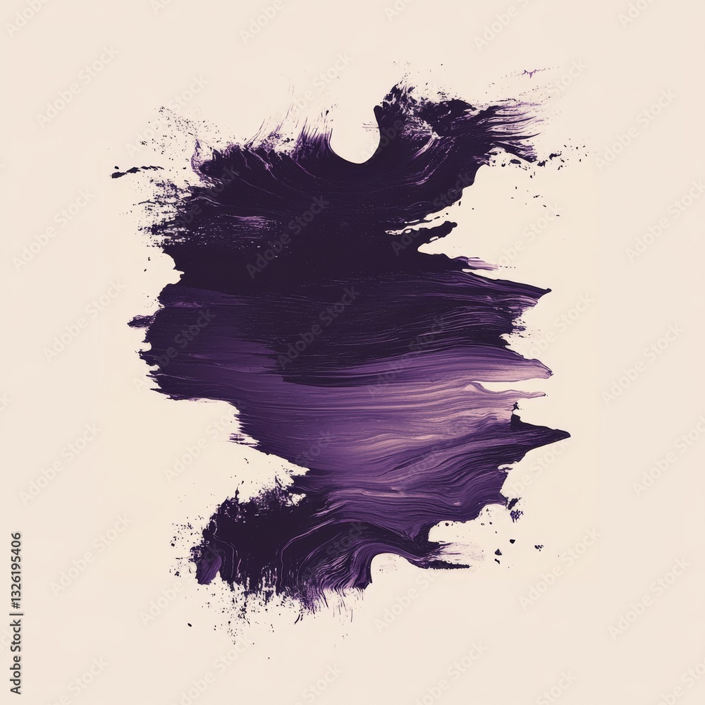 Poster abstract plum bloom: a textured symphony of color and movement on a serene backdrop