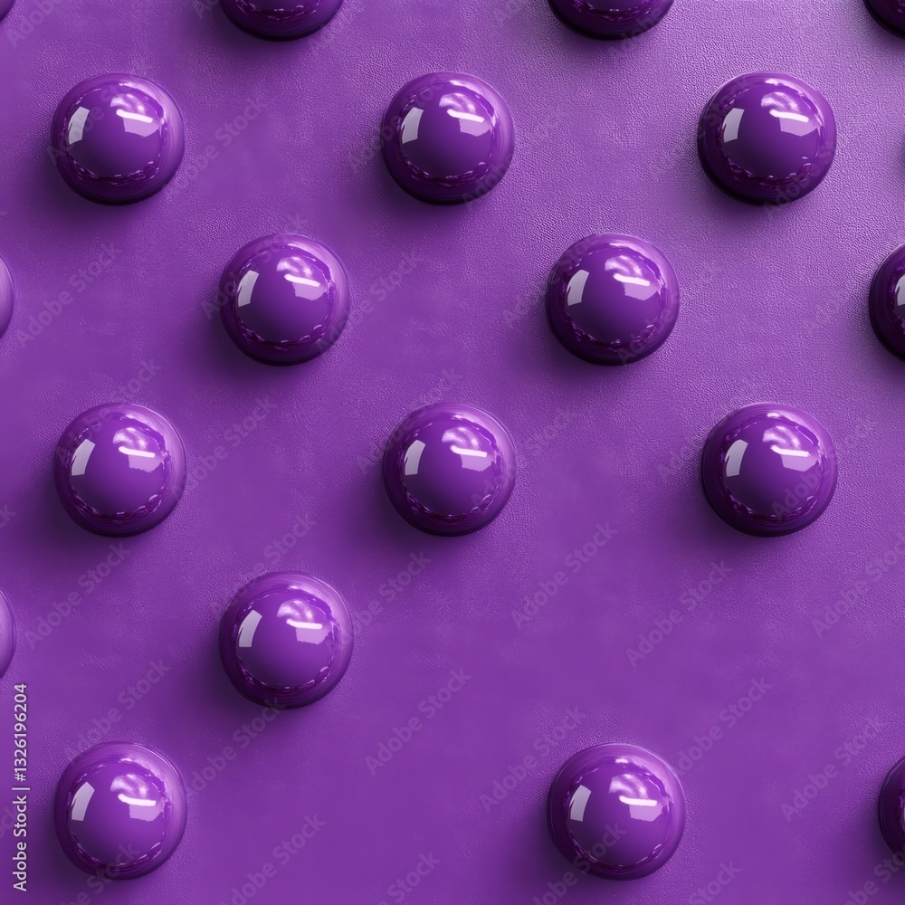 Poster abstract purple texture: shiny spheres on matte surface, visual repetition creates a modern backgrou