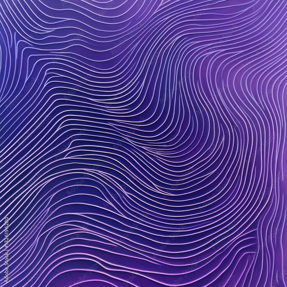 Poster Abstract Purple Topography: Layered Wavy Lines Creating a Modern and Artistic Background Image