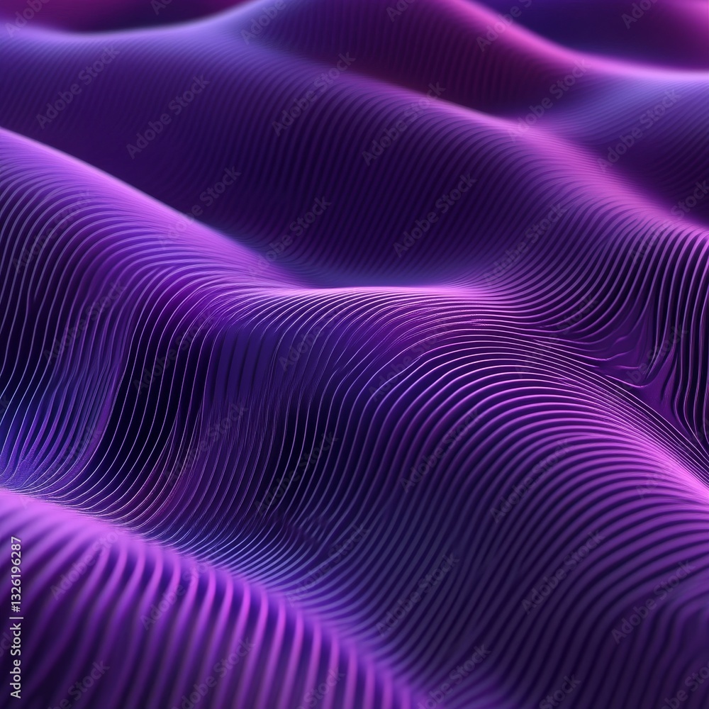 Poster abstract purple waves: a textured landscape of gradient light and shadow, elegant background