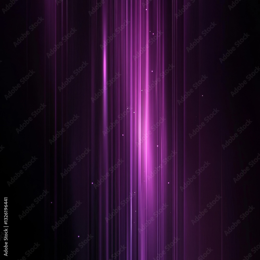 Poster abstract vertical light streams in shades of violet - modern digital background art