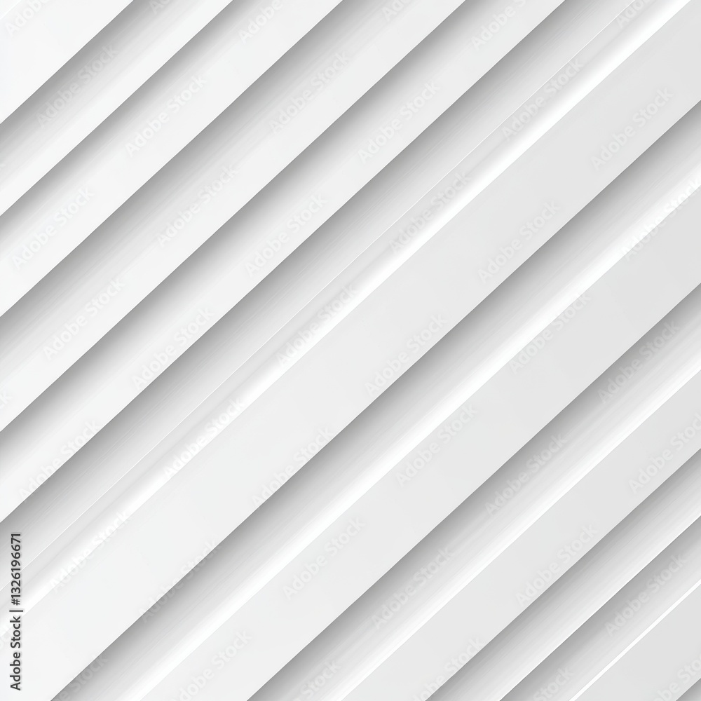 Leinwandbilder abstract white geometric background with slanted lines and subtle shadows for modern design