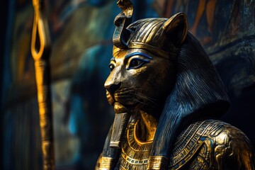 Sekhmet as a healer in ancient Egypt, depicting her dual role of protection and nurturing