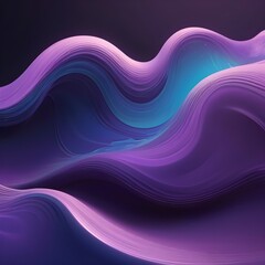 Obraz premium abstract fluid wave with a holographic, iridescent effect in shades of purple, violet, and blue. The wave has a smooth, flowing, and curved form perfect for backgrounds, wallpapers, posters, and cover