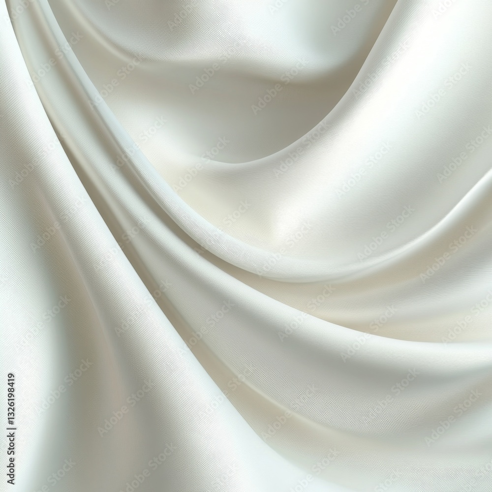 Poster elegant drapes: abstract ivory fabric with subtle textures and gentle folds, creating a luxurious an