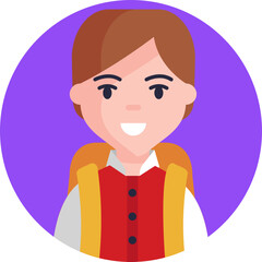 Student with Backpack – A student carrying a backpack, indicating education and book shopping.