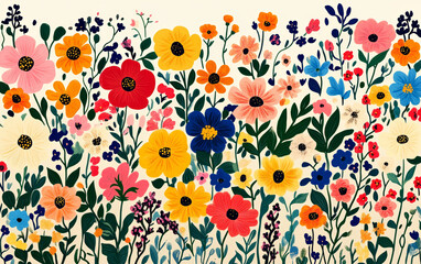 Retro style floral texture art background
