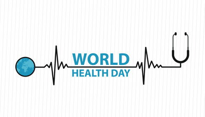 World health day text with doctor stethoscope. 7th April world health day. social media post