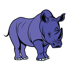 Fototapeta premium rhino color animal vector 