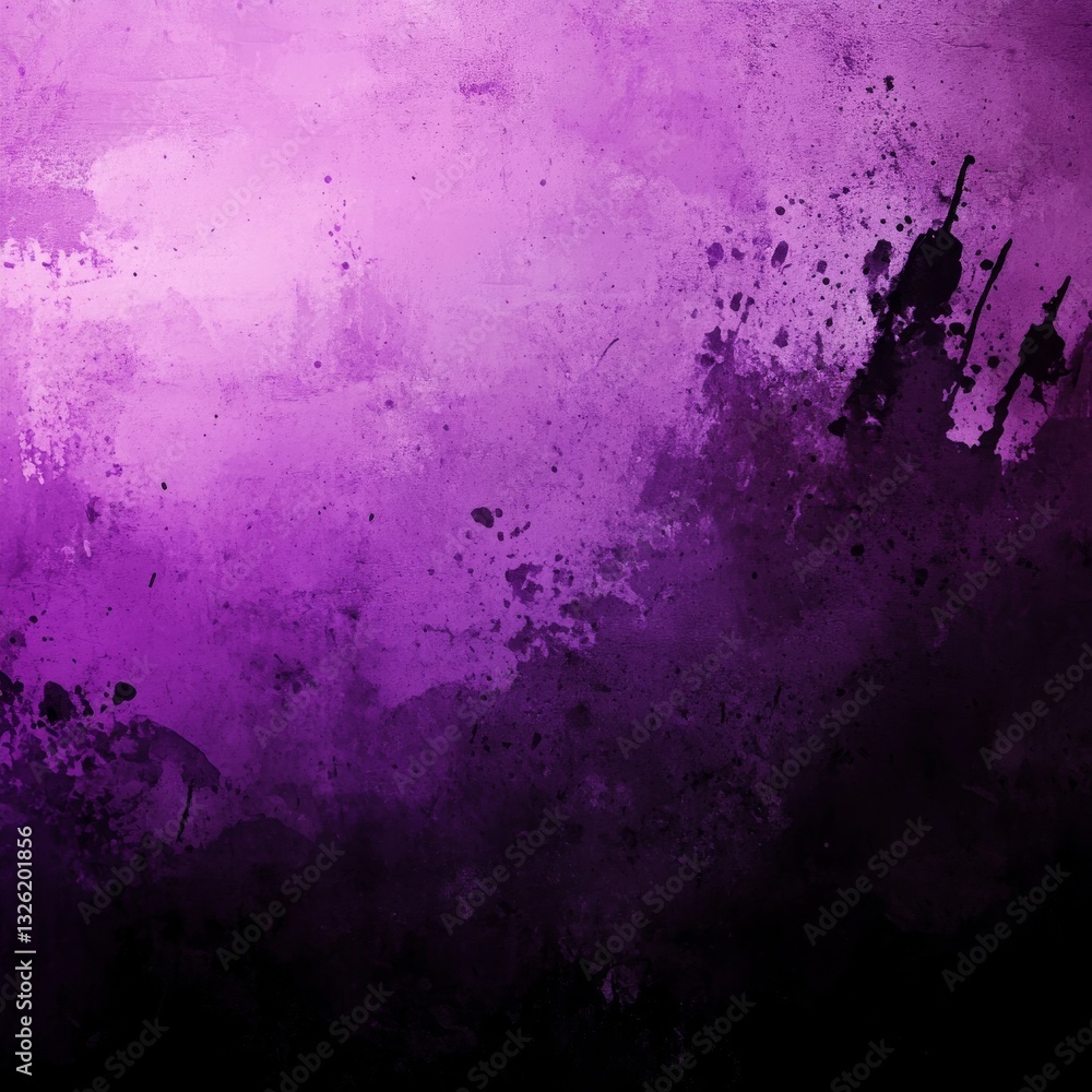 Fototapete purple gradient splatter: abstract texture with a fading color and dark splashes, ideal for modern g
