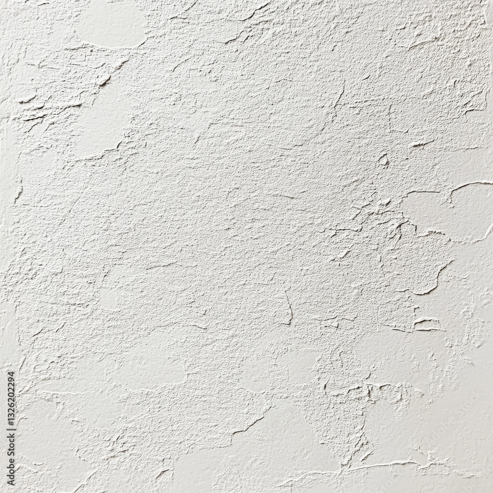 Poster rough white plaster texture background: rustic wall surface with cracks and distressed paint for art