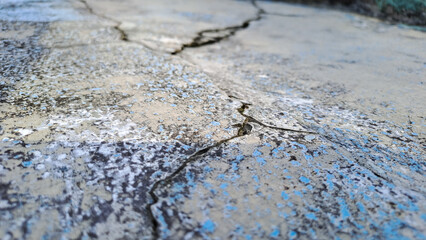 Old vintage crack wall texture background. Crack in concrete wall	
