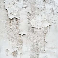 Weathered White Wall with Peeling Paint Layers: A Rustic, Textured Abstract Surface Detail