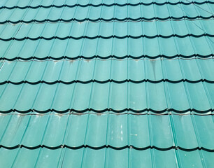 new green tin roof background	
