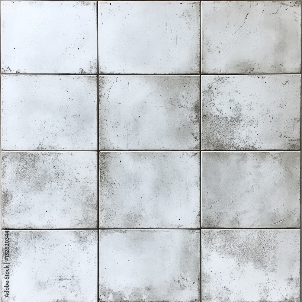 Aufkleber White Stone Tile Texture: A Seamless and Textured Grid Pattern with Subtle Grey Tones for Modern Design