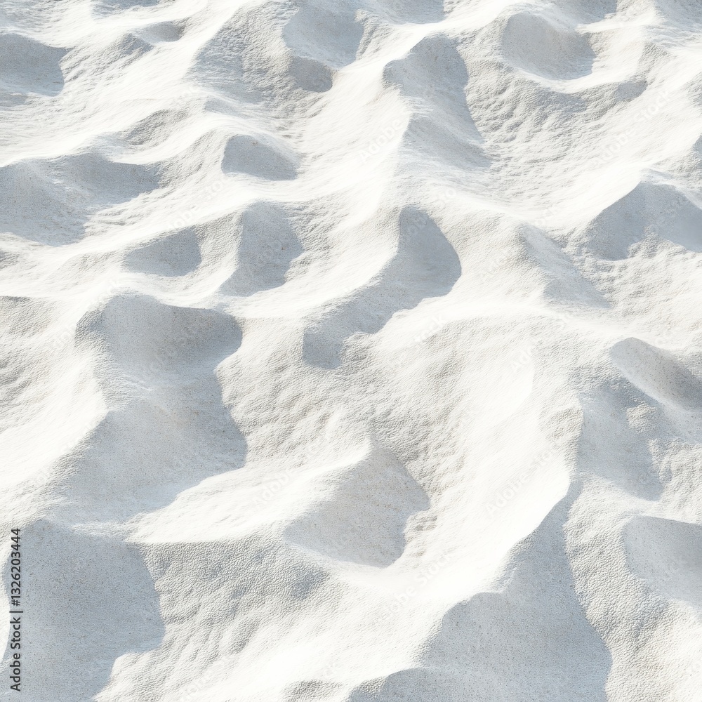 Poster white sand dunes in harsh sunlight: a textured landscape with soft shadows and contrasting light