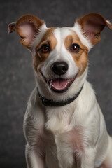 Silly Ear. Jack Russell Terrier, Playful Head Tilting. Happy Dog