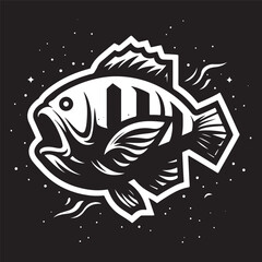 Cod fish logo design. Cod fish emblem. Fishing theme illustration.