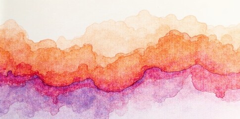 Pale orange & light purple paint streaks on textured watercolor paper Minimalist background , bright, texture, abstract