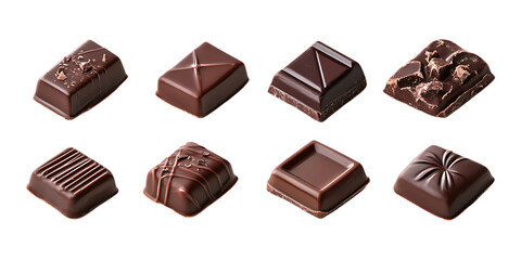 Fototapeta premium Pack Chocolate Set Against Transparent Background for Confectionery Branding, Gourmet Treats, or Dessert Illustrations