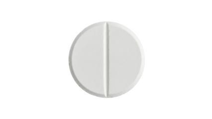 White round tablet isolated on transparent background Generative Ai.
