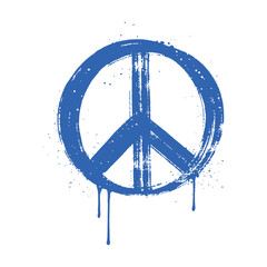 Icon peace symbol hand drawn brush