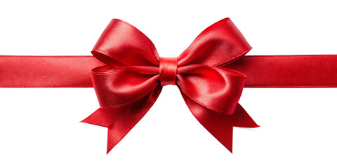 red ribbon and bow isolated on white background PNG.GENERATIVE AI
