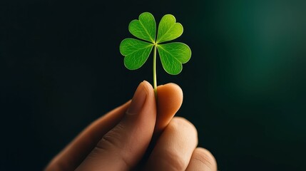 Hand Holding Shamrock A Symbol of Luck Irish Culture and Celebration Saint Patricks Day Tradition