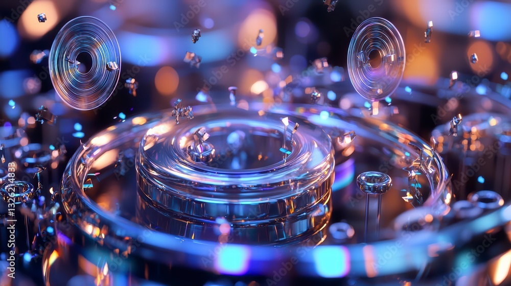 Aufkleber abstract of water elements: a macro shot that captures the dynamic interplay of water droplets and r