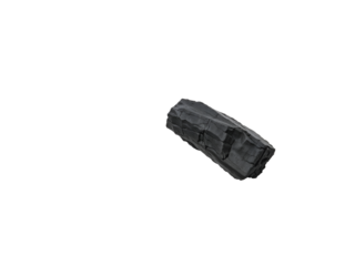 Isolated black coal rock on a white background, representing fossil fuel, mining, and industrial energy sources. Generative AI