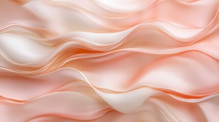 Fototapeta premium Elegant Abstract Silk Fabric Texture in Soft Peach and Cream Waves, Seamless Luxury Background.