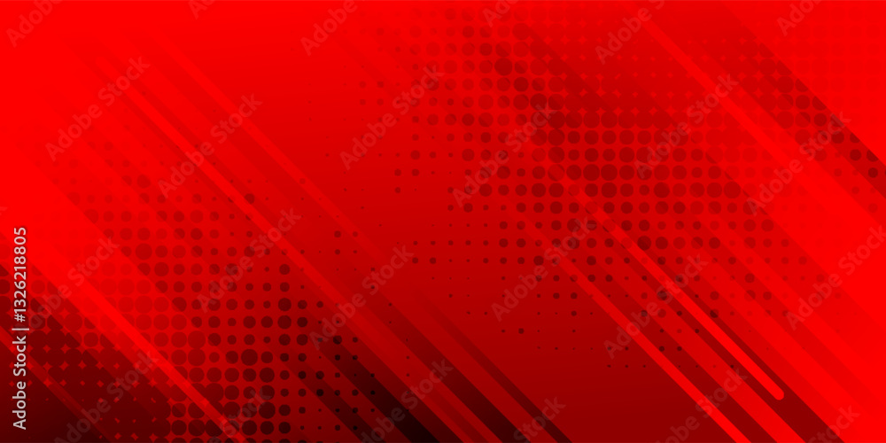 Wall mural red banner background. abstract background. slash effect on red background
