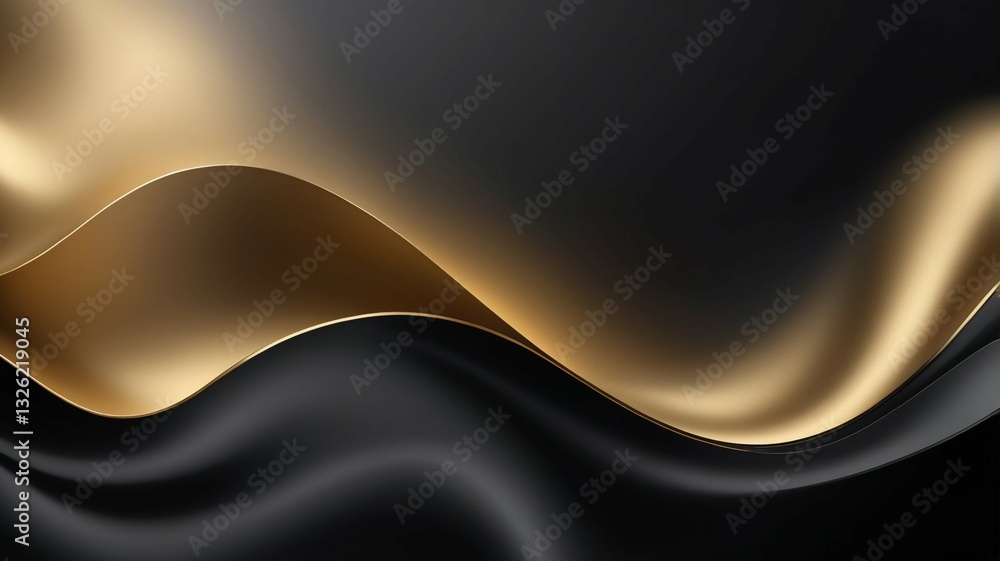 Leinwandbilder A high-end, luxurious abstract background with a minimalist gradient blur effect. Deep black transitions smoothly into rich gold, creating a sophisticated and premium aesthetic. 