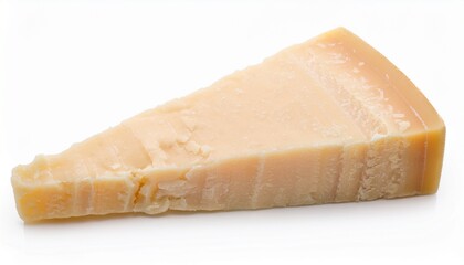 A Single Piece of Authentic Italian Parmigiano Reggiano Cheese Isolated on White Background: Premium Quality Parmesan for Culinary Excellence