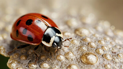 Ladybug Spots. Close-up of ladybug spot pattern with shiny surface