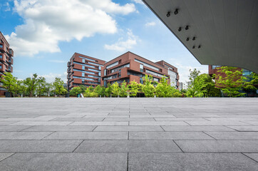 Contemporary Urban Architecture Surrounded by Lush Greenery