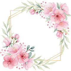 Fototapeta premium Floral watercolor wedding invitation design